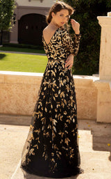 Primavera Couture 11062 Dress Black-Gold
