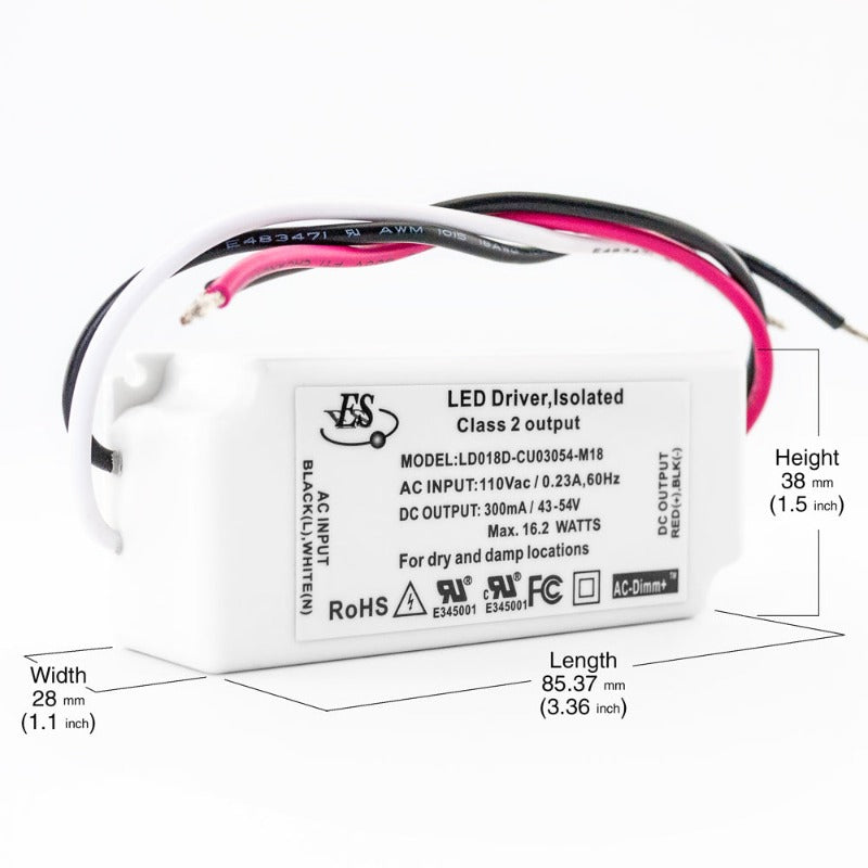 Constant Current LED Driver, 300mA 43-54V max, gekpower