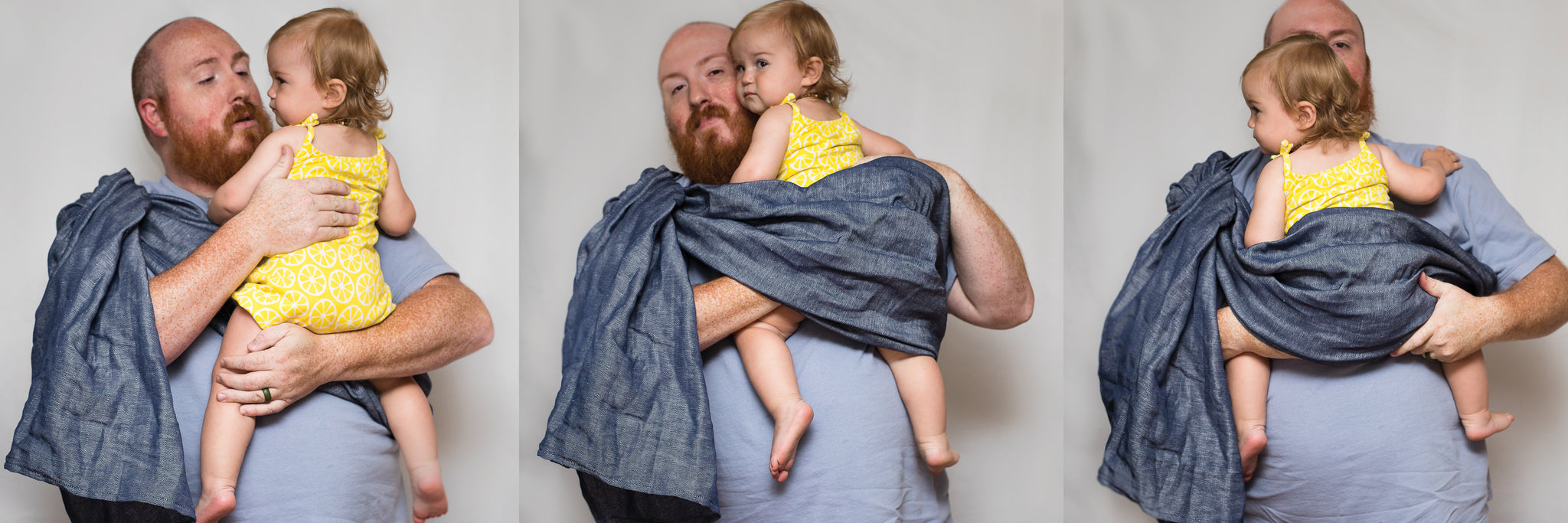 How to use a Studio Tekhni ring sling baby carrier.  Easy, stylish, modern linen fabric carriers from newborn and beyond.  A baby and registry essential item.