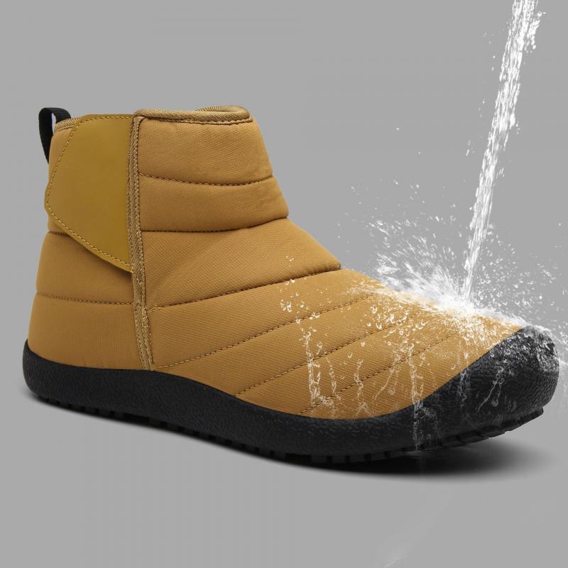 waterproof fur lining slip on snow boots