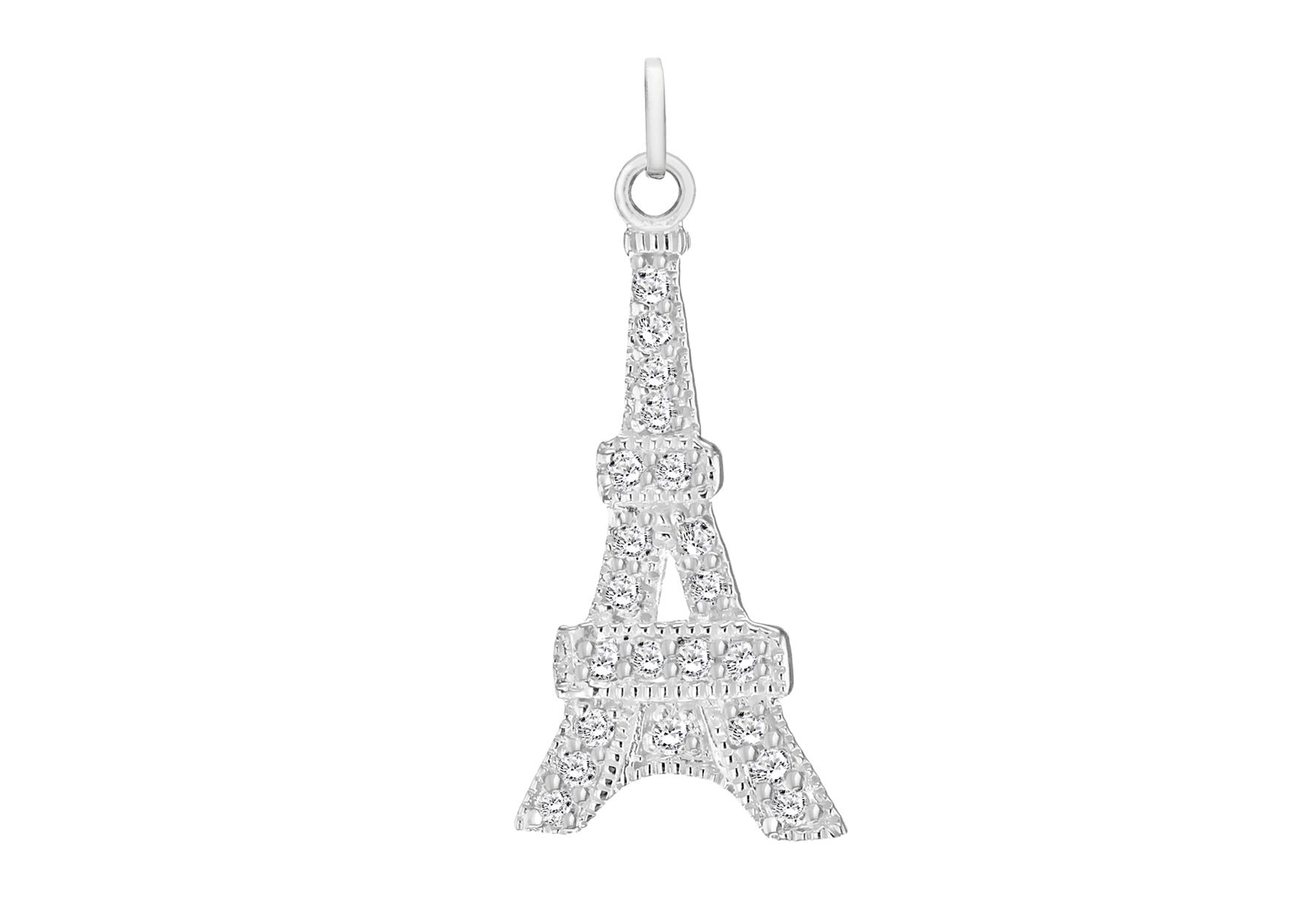 Strerling Silver Zirconia Eiffel Tower Pendant Harper Kendall