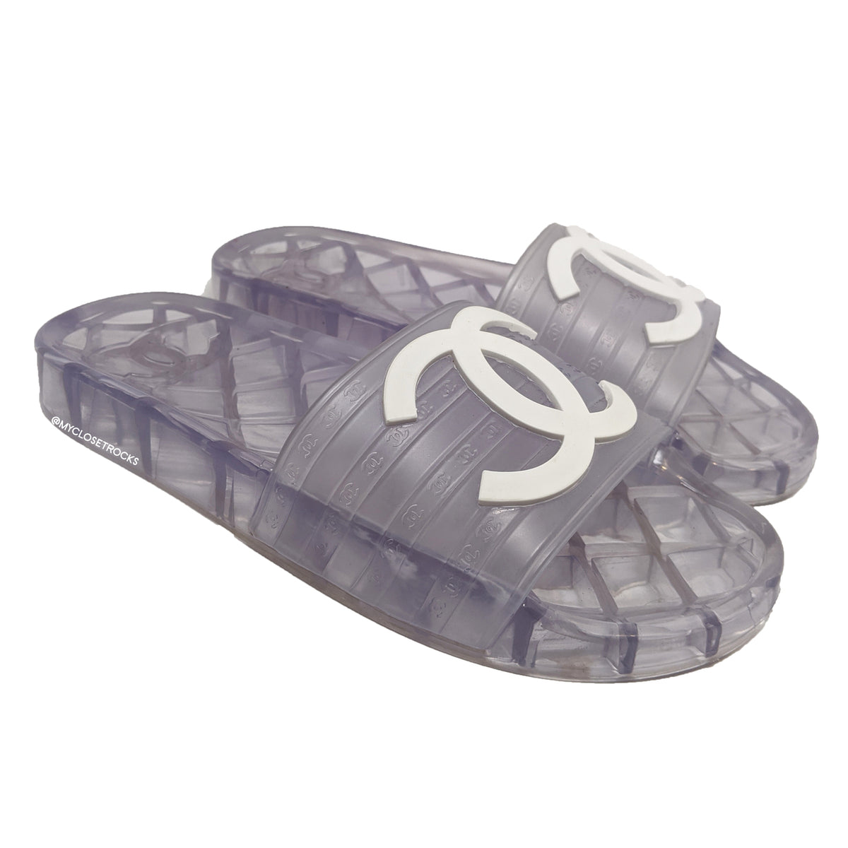 chanel clear jelly sandals 2019