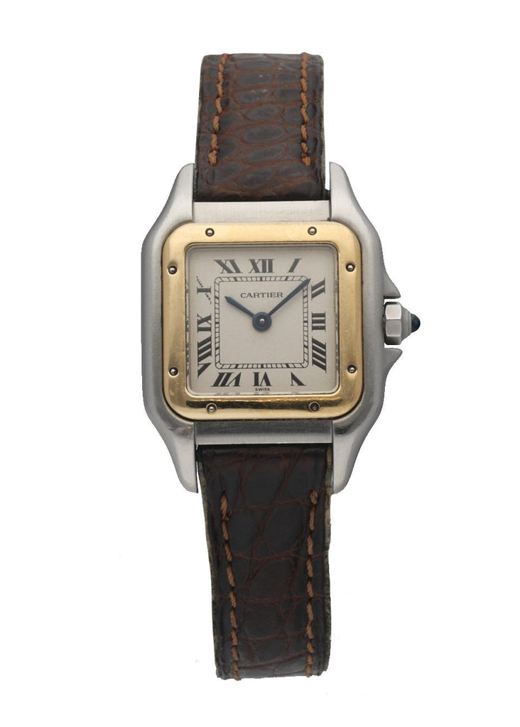 cartier panthere watch with leather strap