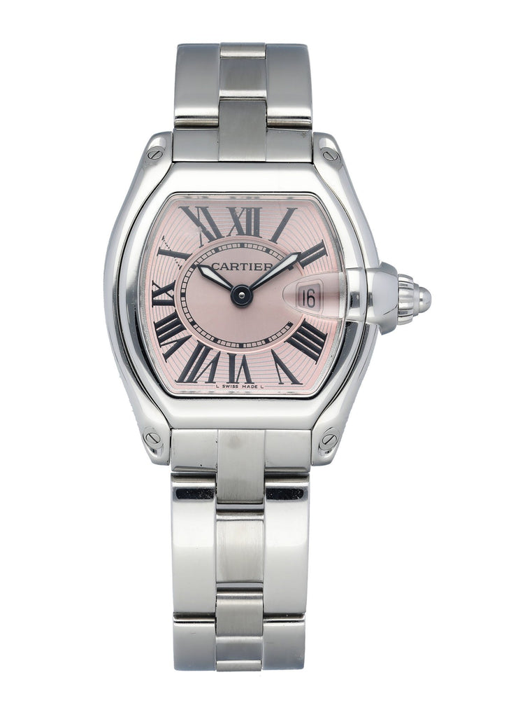 cartier women's roadster pink dial watch