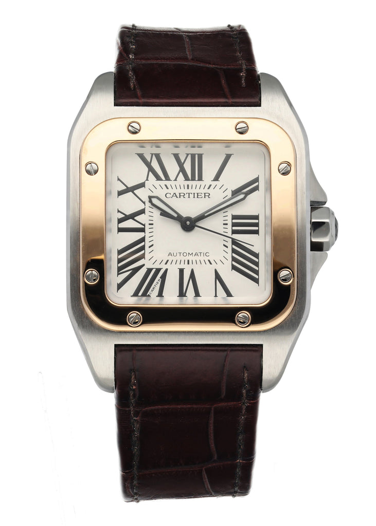 Cartier santos 100 stainless steel 2878 