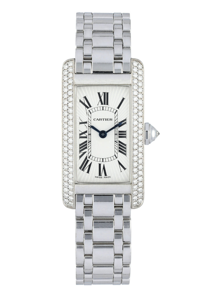 cartier tank americaine white gold womens watch