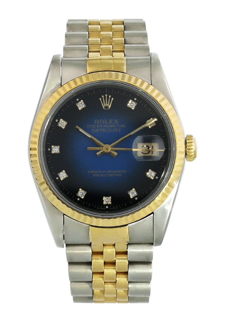 Rolex datejust 16233 blue vignette 