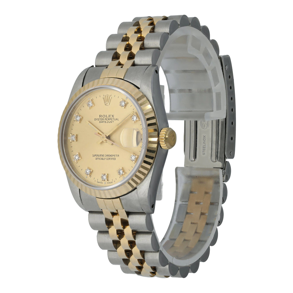 Rolex datejust 68273 midsize diamond 