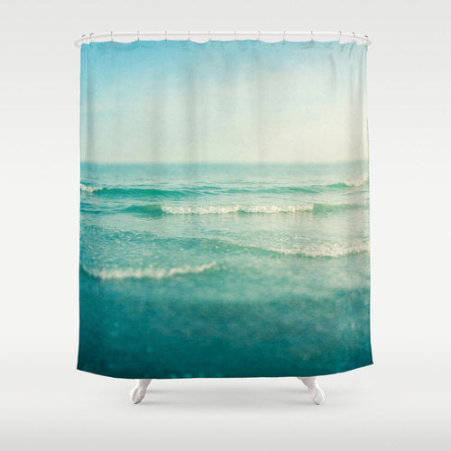 calm beach shower curtain... 6 Perfect Beach Shower Curtains for Summer from Bathroom Bliss by Rotator Rod