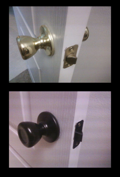 DIY painted bathroom doorknob update... Easy Bathroom Updates for a More Luxurious Rental Apartment