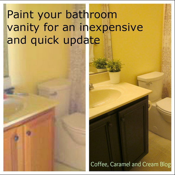 DIY painted bathroom cabinet update... Easy Bathroom Updates for a More Luxurious Rental Apartment