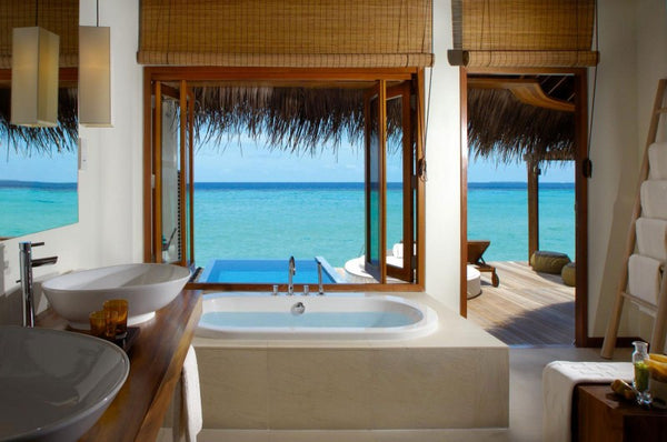 dream oceanside bathroom at the W Retreat and Spa in the Maldives... Inspiration in Rotation: Summer-Inspired Bathrooms from Bathroom Bliss by Rotator Rod