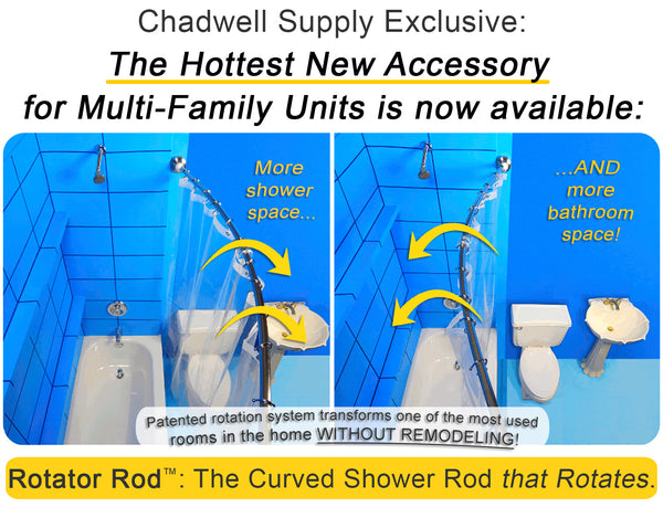 Apartment Managers Can Now Buy Space-Saving Curved Shower Rod through Chadwell Supply from Bathroom Bliss by Rotator Rod