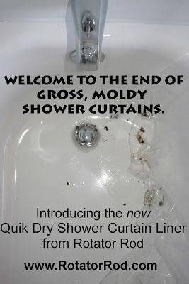 Quick Dry Shower Curtain Liner by Rotator Rod: Say Goodbye to Gross, Moldy Shower Curtains... Sophisticated Fall Shower Curtains for Guest Bathrooms from The Bathroom Bliss Blog by Rotator Rod