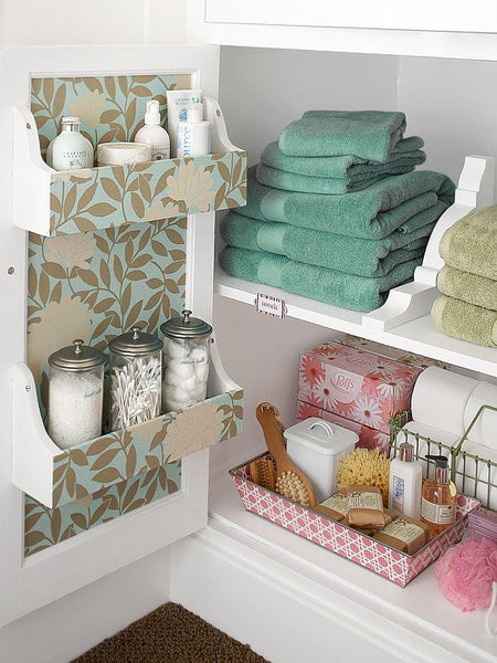 under the sink bathroom cabinet storage and organization... Small Bathroom Chic: Space Saving Solutions from Bathroom Bliss by Rotator Rod