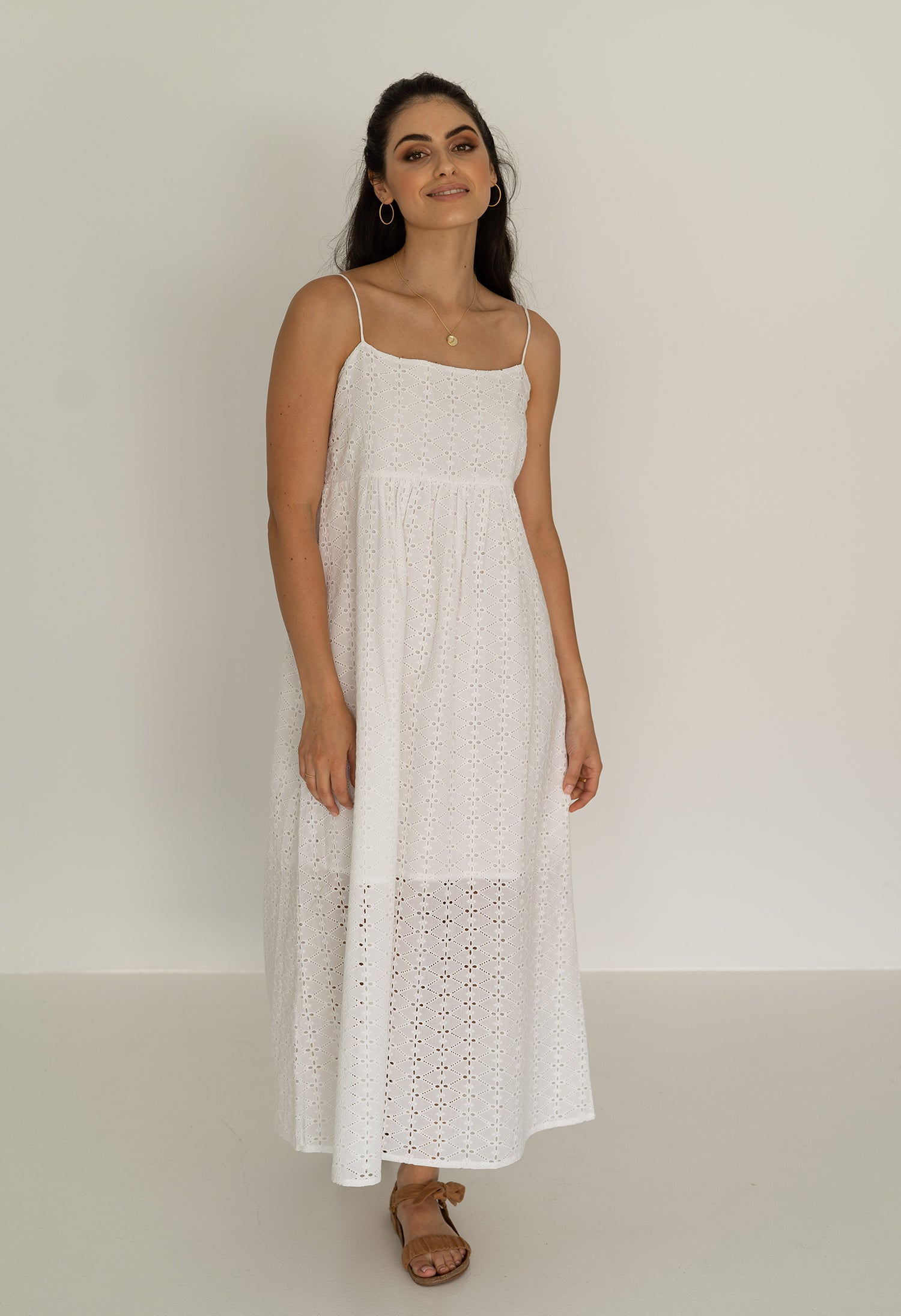 venice rust lace maxi dress