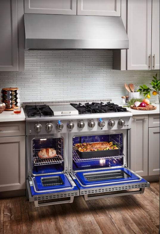 LP Conversion Kit HRG4808U in Stainless Steel 6 Burners 1 Griddle Ft Oven Thor Kitchen 48 inch Freestanding Pro-Style Professional Gas Range with 6.7 Cu 