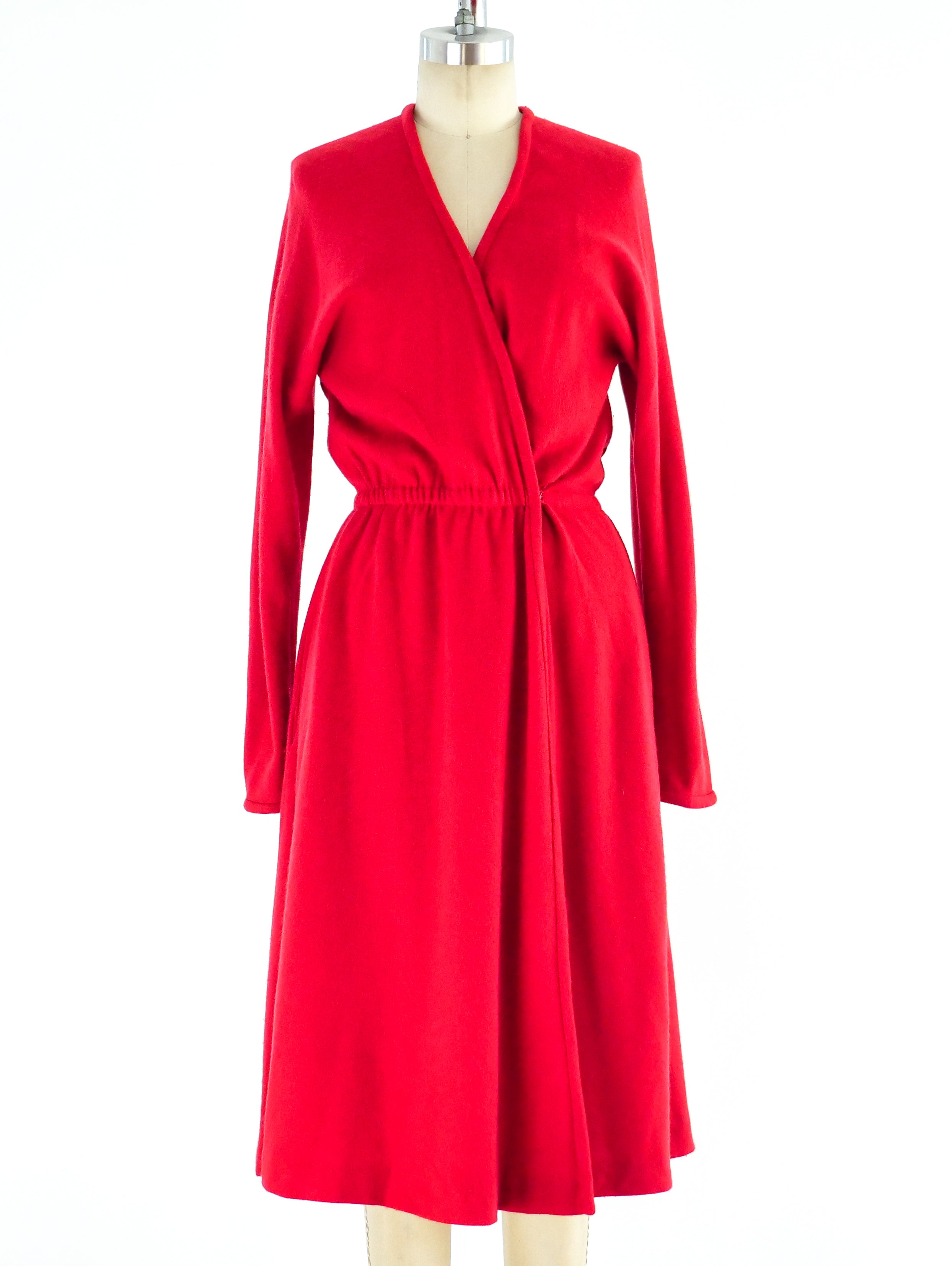 L'Or Constructive Sleeve Knit Dress RED