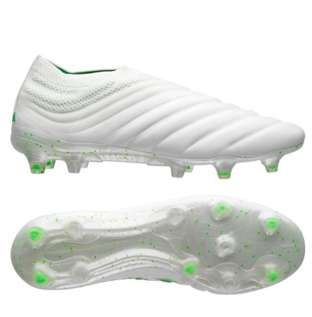 Adidas Copa 19+ FG/AG - White/ Solar Lime – CLEATS4PROS™