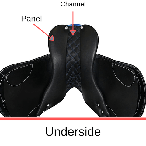 underside of horse saddle