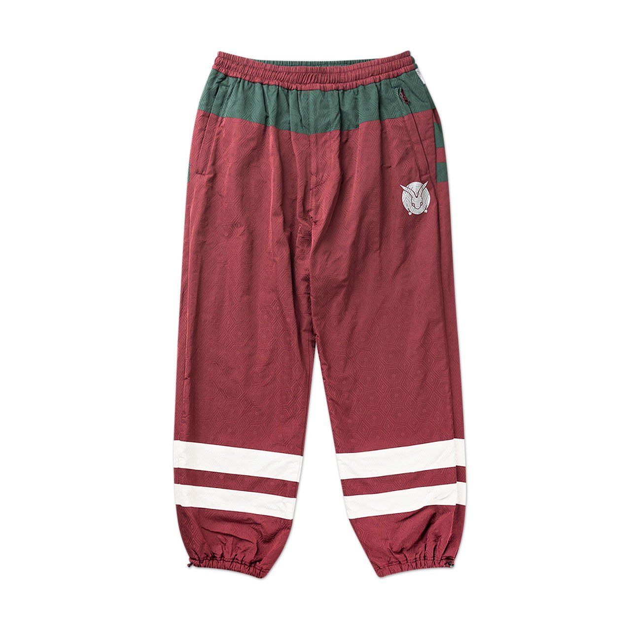 undercover centipede jacquard track pants (burgundy) | a.plus