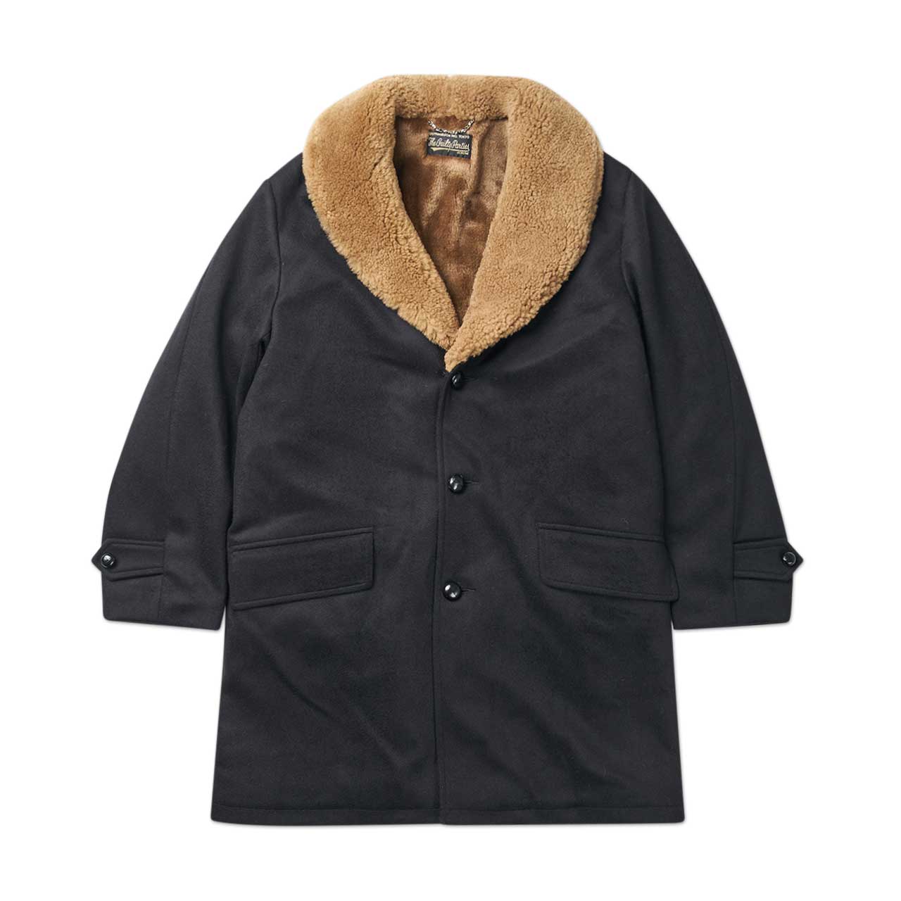 wacko maria mouton collar gang coat (black) | a.plus