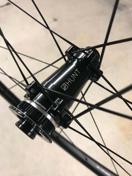 The front disc hub of my Hunt 34 aero wide wheels