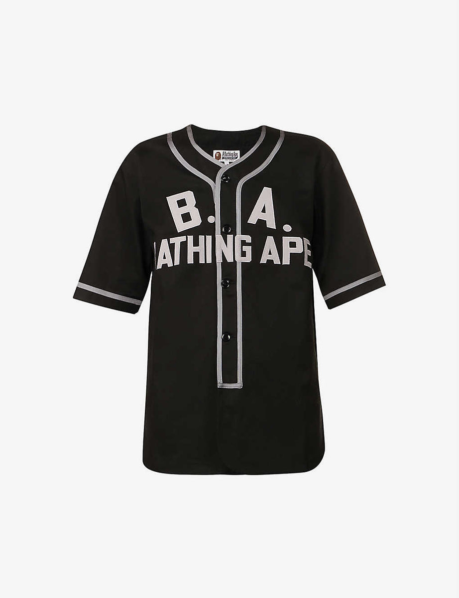 a bathing ape x majestic baseball shirts