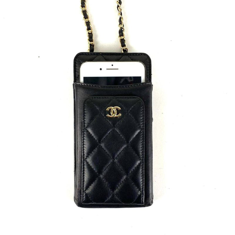 chanel compact double pouch with chain