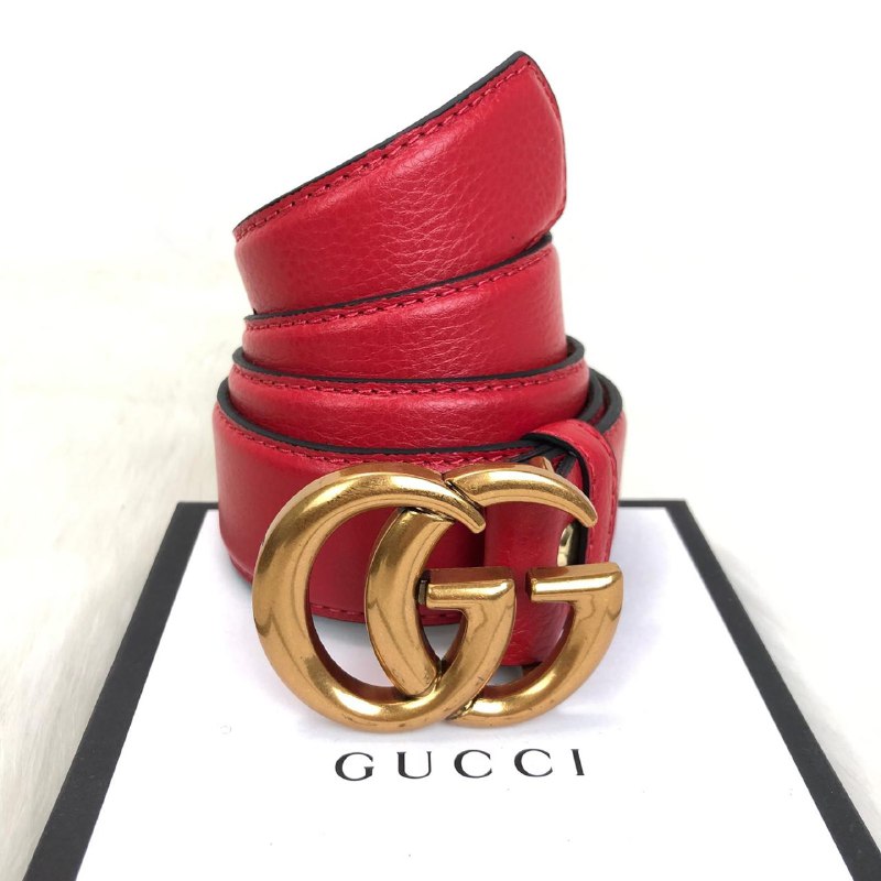 Gucci Belt, GG Leather belt with Double 