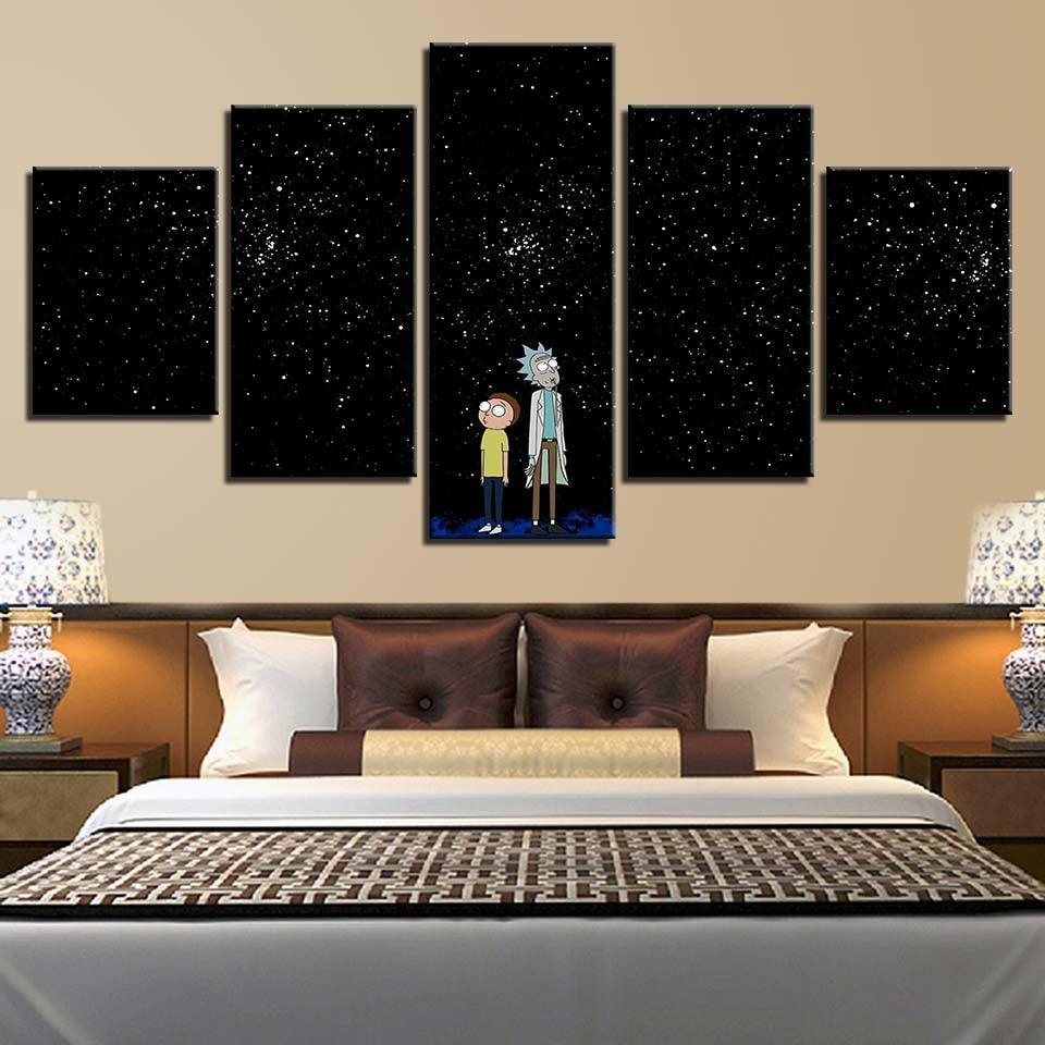 Rick And Morty 5 Piece Hd Multi Panel Canvas Wall Art Frame Original Frame