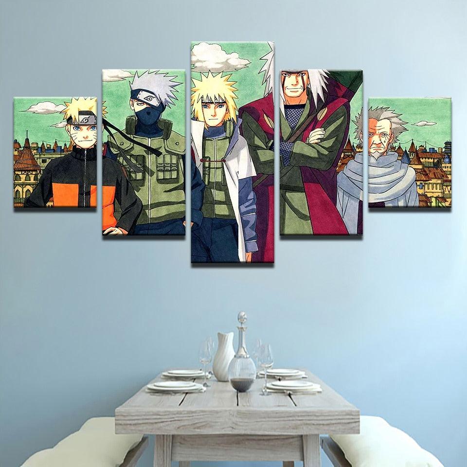 Naruto Canvas Anime 5 Piece Hd Multi Panel Canvas Wall Art Frame Original Frame