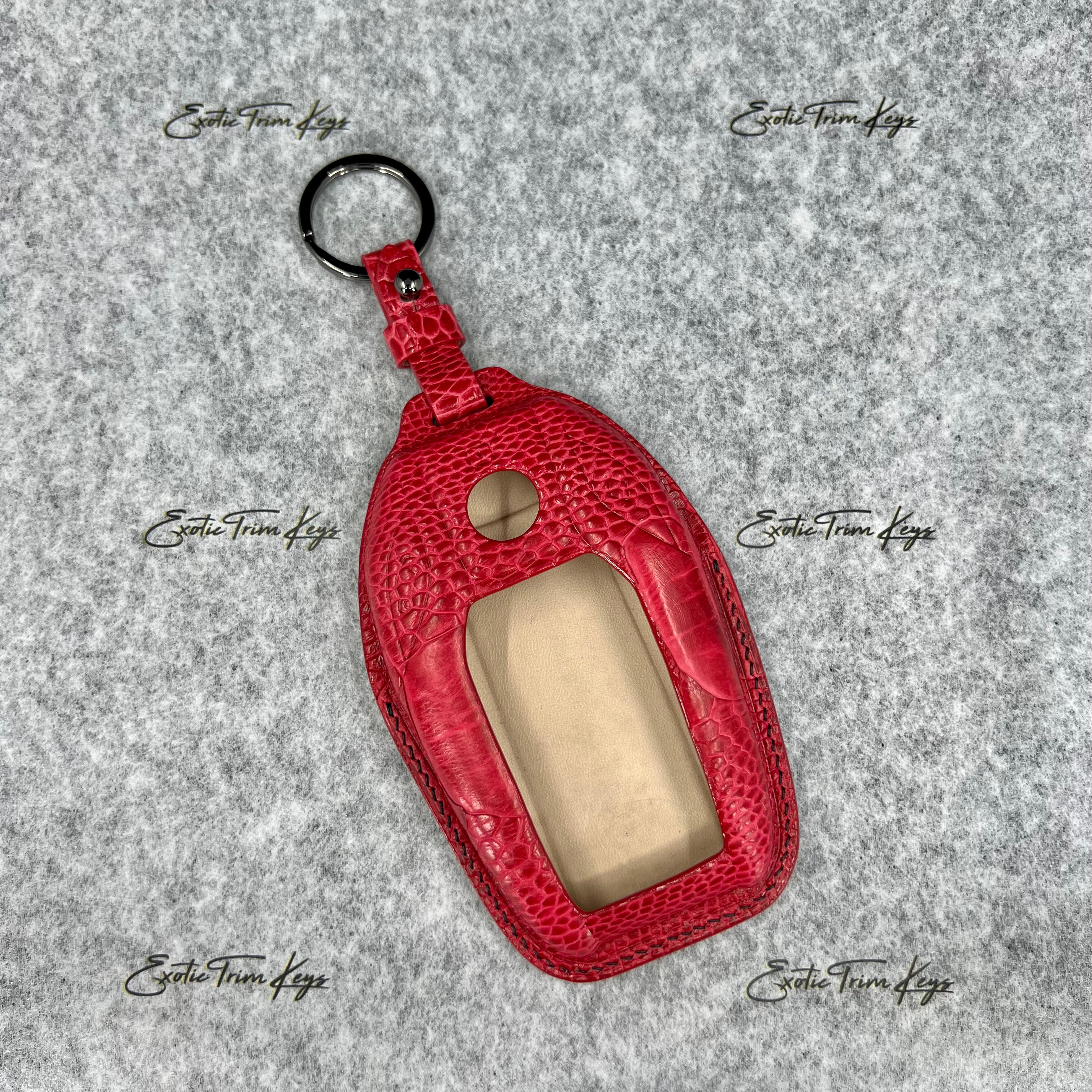 ETK BMW Key Fob Cover - Red Ostrich / Black Stitching - IN STOCK