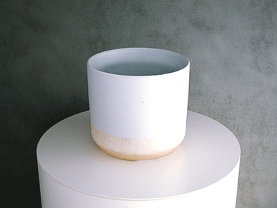 Simulat 3d model: Cream 2-tone Pot