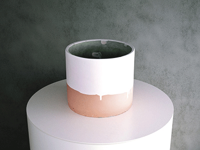 3d Model: Concrete Pink Two-Tone Pot