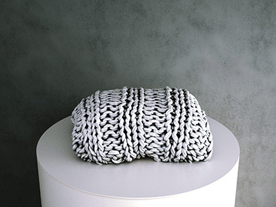 Simulat 3d Scanned Models: Folded Chunky Knit Throw