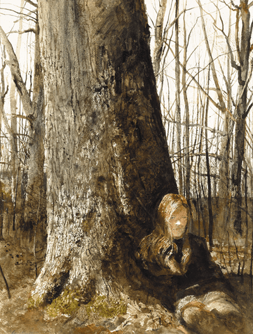 Seated by a Tree (1973) by Andrew Wyeth
