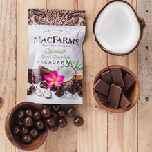 Load image into Gallery viewer, NEW! Coconut Dark Chocolate Macadamia Nuts