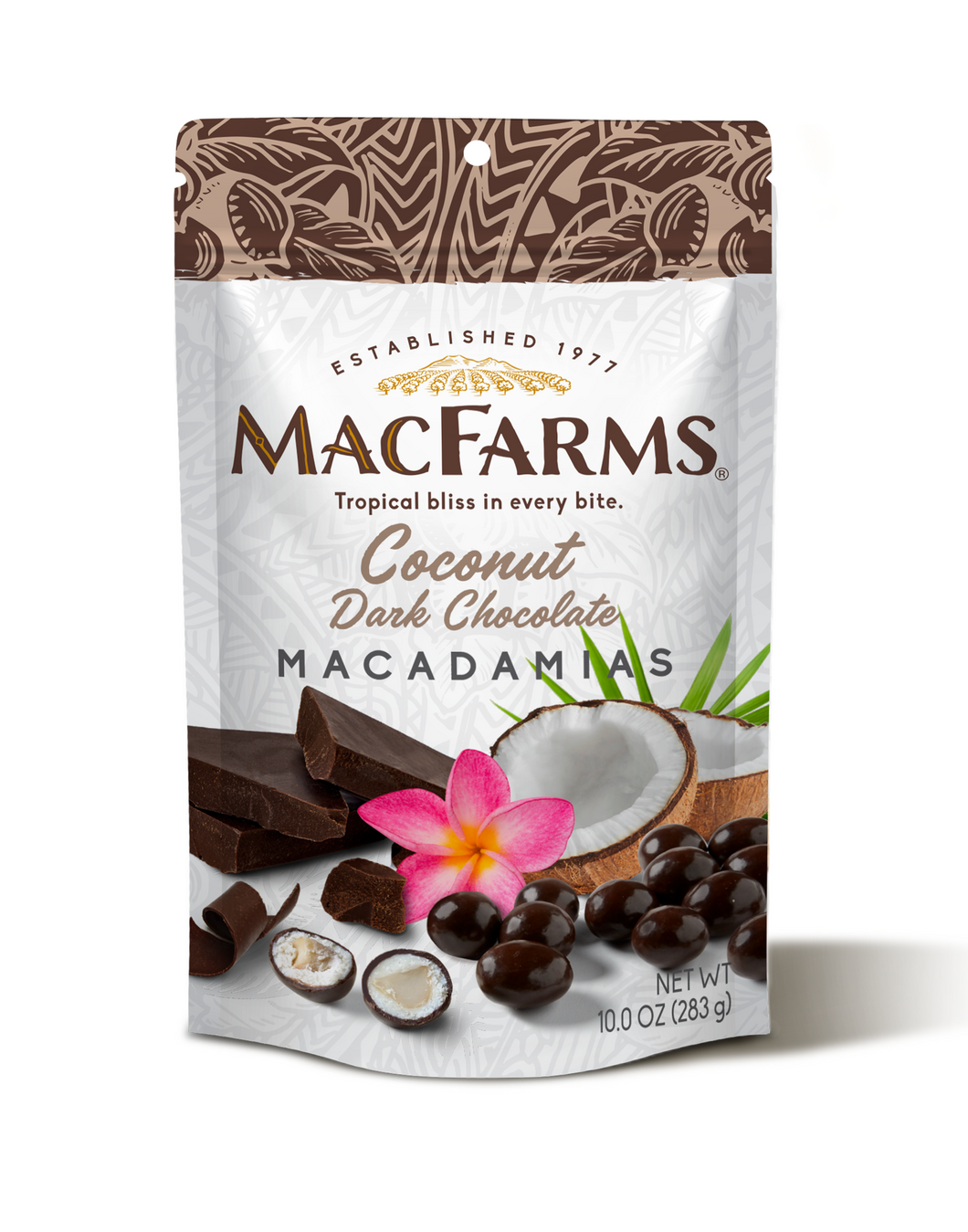 NEW! Coconut Dark Chocolate Macadamia Nuts 10 oz