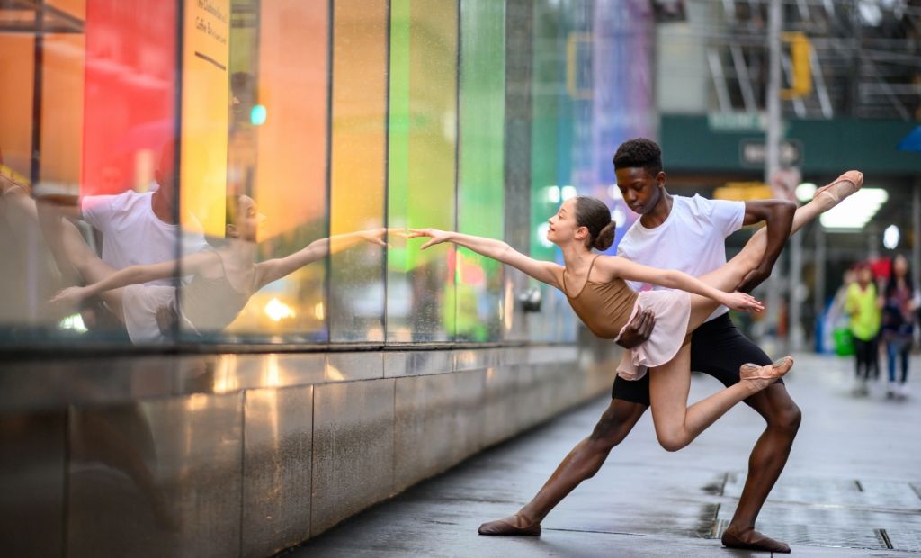Two BLOCH dancers dancing through the streets of New York City, shot by Jordan Matter