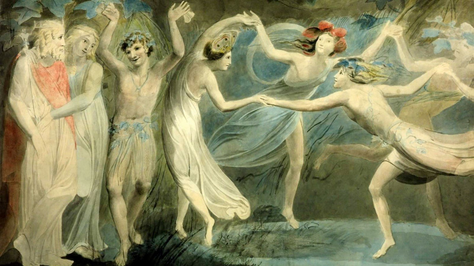 Oberon, Titania and Puck with Fairies Dancing - William Blake (1786)