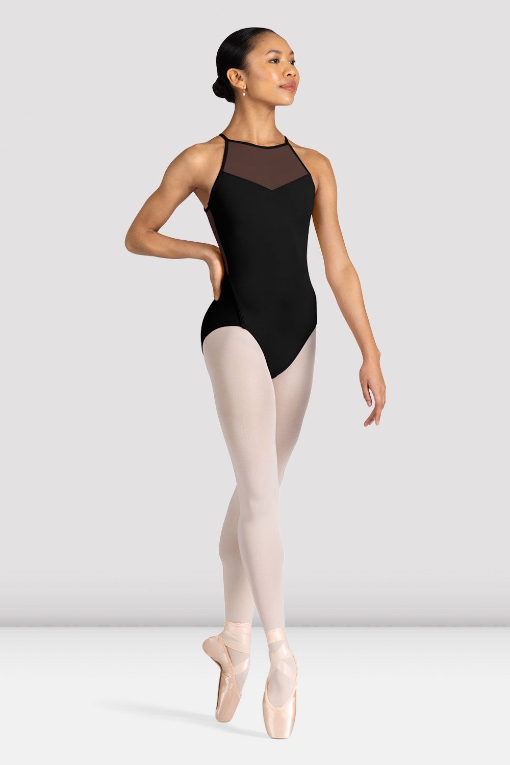 BLOCH Ladies Cassia Floral Halterneck Leotard, Black