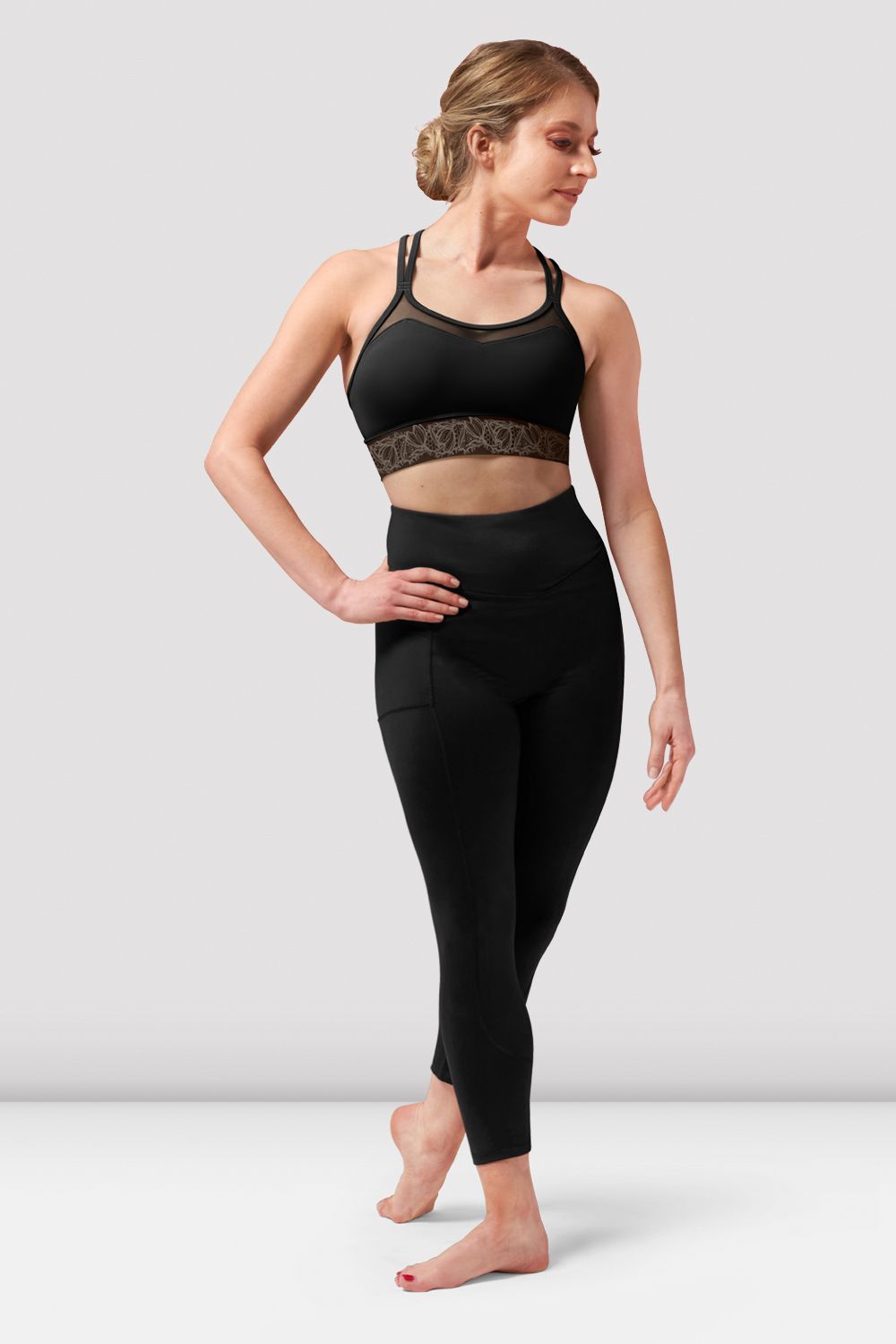 BLOCH Ladies Demi Scoop Neck Crop Top, Black