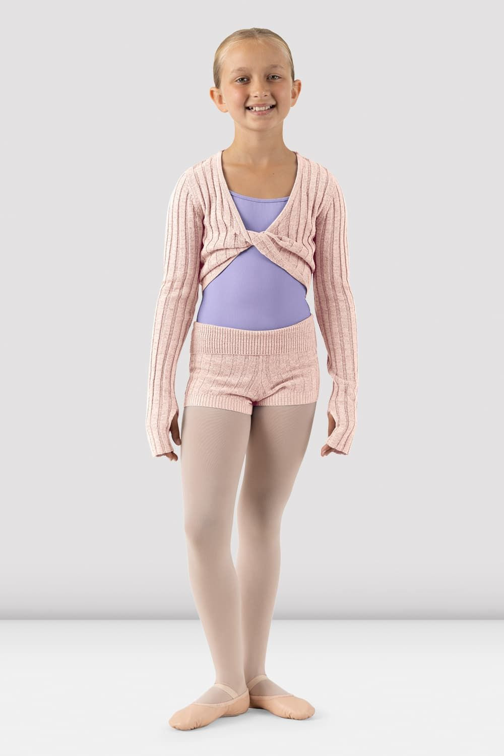 BLOCH Girls Viola Twist Crop Top, Candy Pink