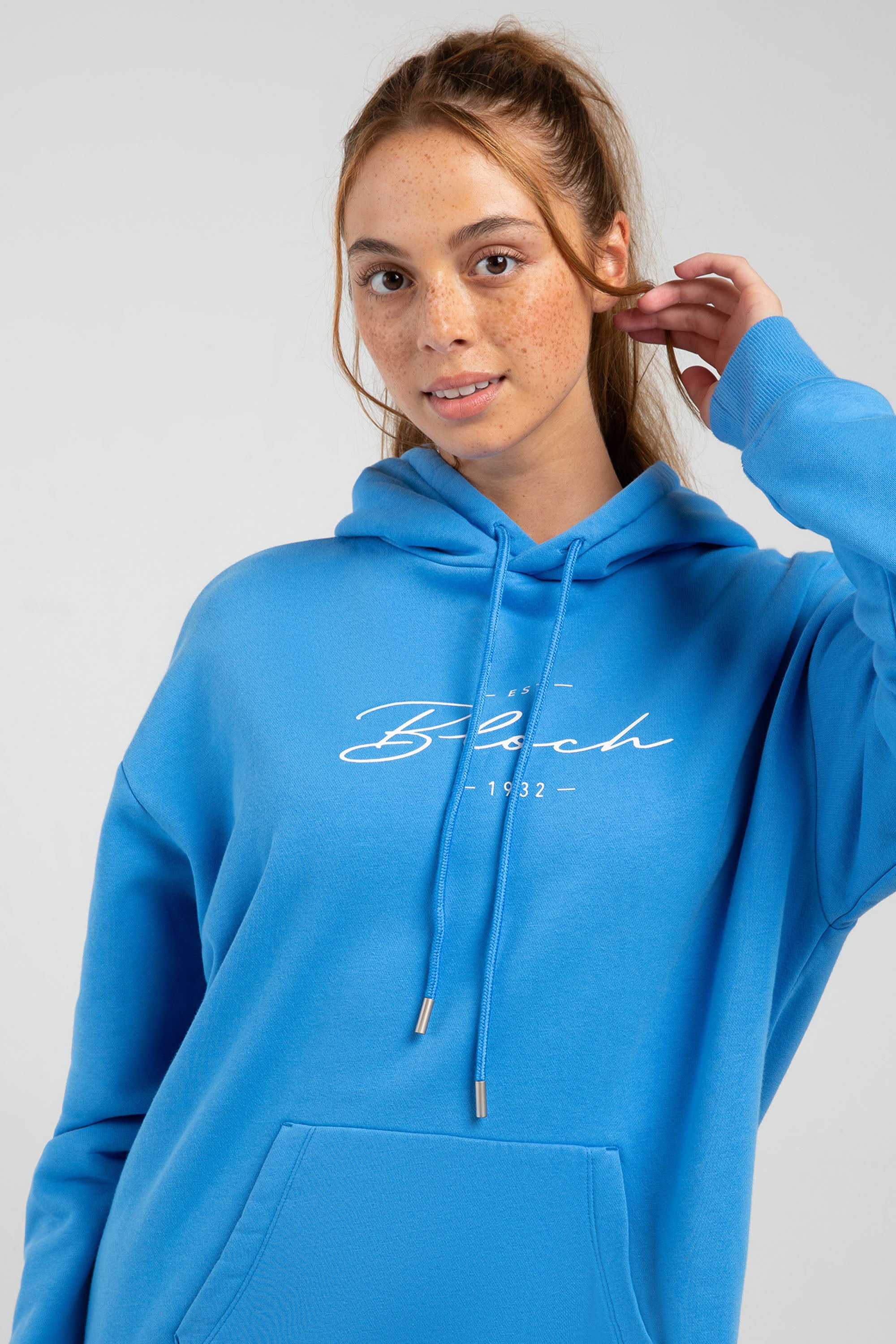 BLOCH Off-Duty Terry Longline Hoodie, Azure Blue