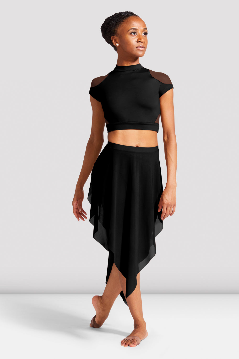 BLOCH Ladies Mireya Asymmetric Skirt, Black