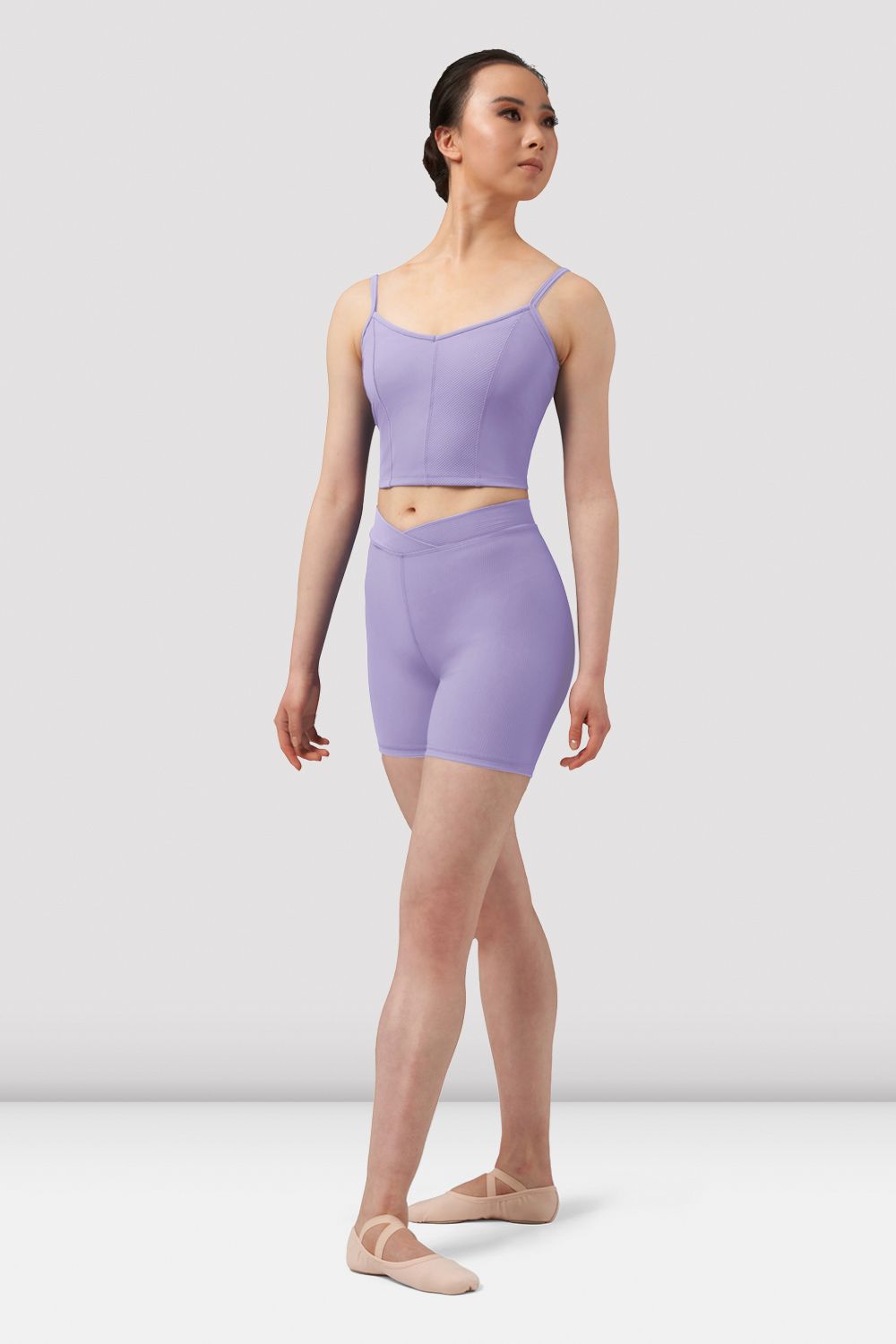 BLOCH Ladies Mirella Chevron Camisole Crop Top, Mauve