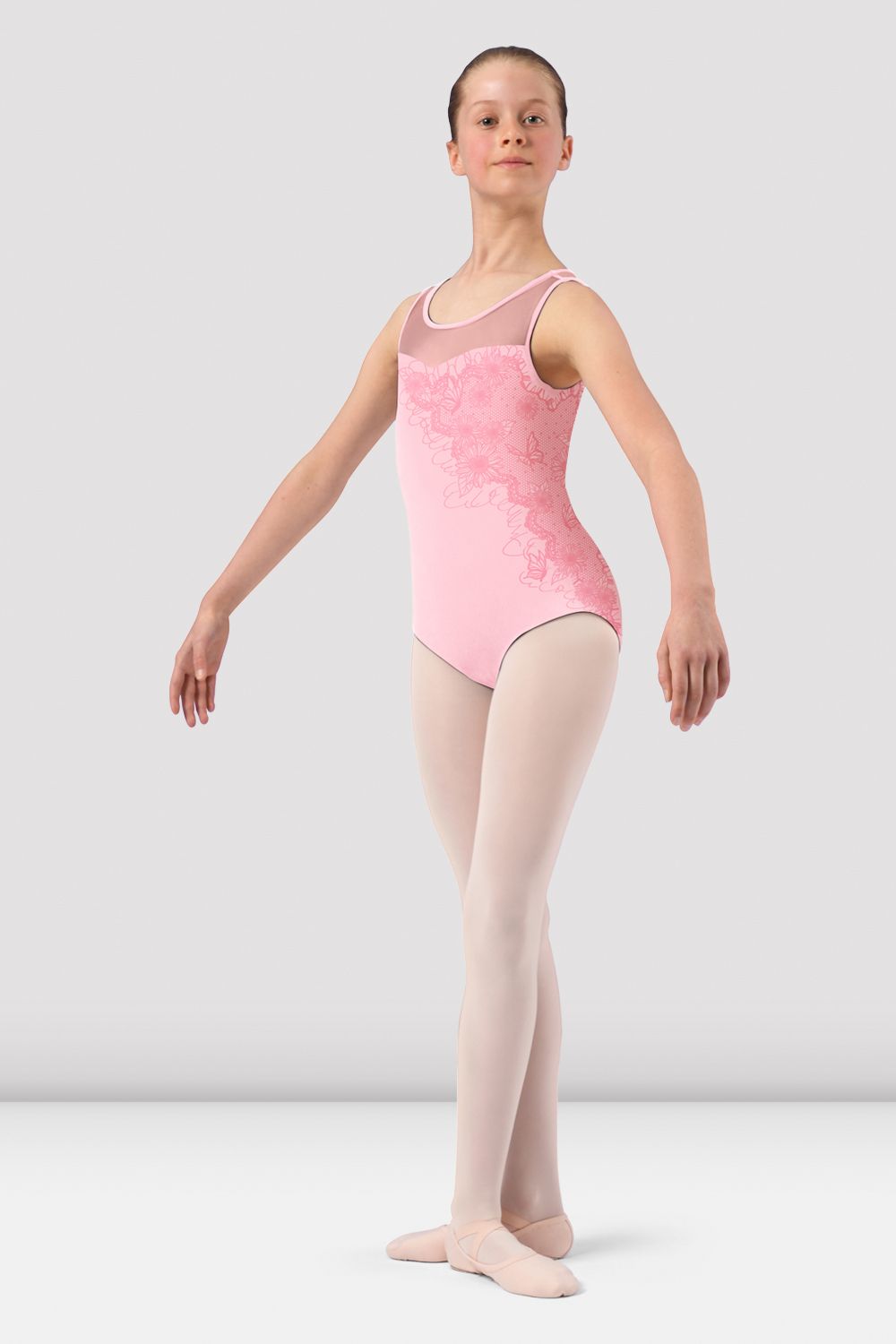 BLOCH Girls Briar Sweetheart Neck Leotard, Candy Pink