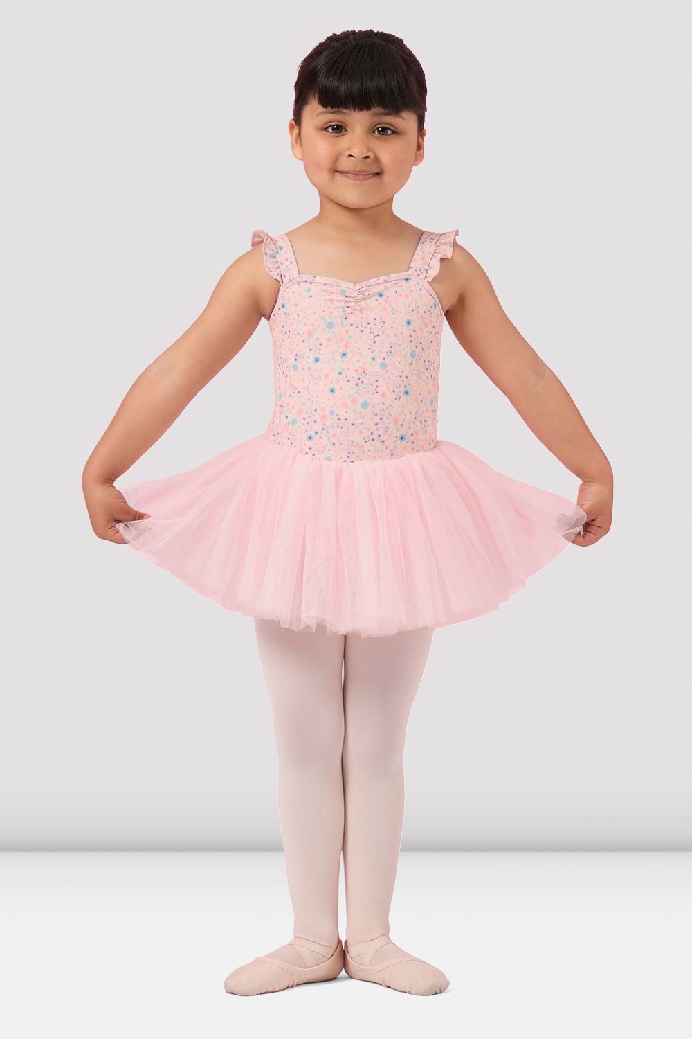 BLOCH Girls Mirella Ditsy Floral Wide Strap Tutu Dress, Pink