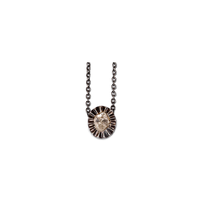 Misha Diamond Oval Small Pendant